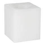 Candle Impressions CA10316WH 4-Inch Vanilla Scented Flameless Square Wax Candle, White
