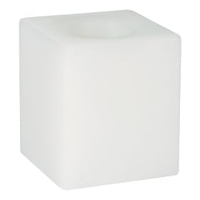 Candle Impressions CA10316WH 4-Inch Vanilla Scented Flameless Square Wax Candle, White by Candles