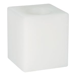 Candle Impressions CA10316WH 4-Inch Vanilla Scented Flameless Square Wax Candle, White by Northern International