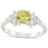 18K White Gold 0.610ct Diamond & White Diamond Ring - Size N