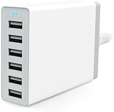 Quickly Charger 50W/10A 6-Port USB Charger PowerPort Wall Charger for iPhone 6/6 Plus, iPad Air 2/mini 3, Samsung Galaxy s6/s6 edge, Note 5 and More (White)