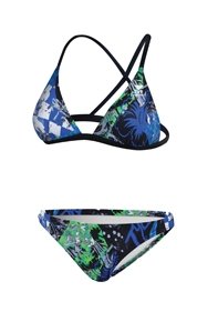 Tyr Laguna Seca Triangle Bra w/1in Bottom Female Blue/Green Small