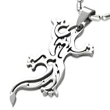 Reversible Lizard Stainless Steel Pendant