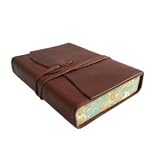 Cavallini Roma Lussa Leather Journal, 5x7 inch, Hand Made in Italy, Chocolate