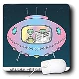 Londons Times Funny Aliens Cartoons - Alien Reading Enquirer - Mouse Pads