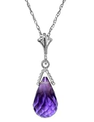 14k White Gold 18" Necklace with Amethyst Pendant