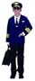 Jr. Airline Pilot with Cap, size 2/3, WITH OUT Glasses