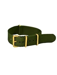 18mm Army Green - With Gold Buckles Nylon Nato Ballistic Military Watch Band Strap G-10! Fits All Watches!!!!!