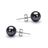 PearlsOnly Black 6-7mm AAAA Freshwater Pearl Earring Set