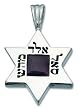 David's Shield Pendant with Precious Black Tourmaline Stone