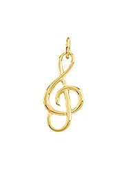 14k Yellow Gold Treble Clef Musical Note Charm