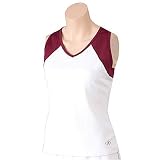 Womens Balle de Match Racer-Yip Tank-White/Burgundy