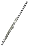 Hallelu HFL-200 Flute W/case Nickel Plated Keys 1 Year Warranty