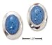 Sterling Silver Oval Denim Lapis Earrings