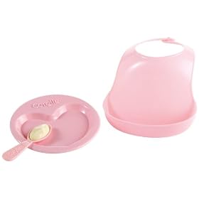 Corolle - Accessoire Poupon - Les Classiques- La Nursery - Ensemble Bavoir & Couverts R7291