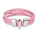 4 Strand Pink Braided Leather Bracelet