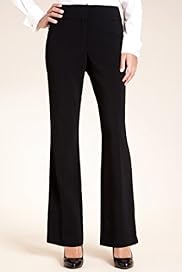 Flat Front Zip Pockets Slim Bootleg Trousers