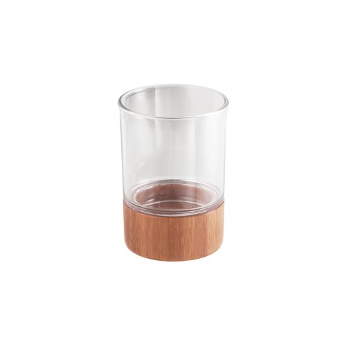 InterDesign Formbu Tumbler, Natural Bamboo/Clear