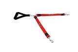 EZ Steps Big Dog Control Shock Absorbing Coupler Leash for Walking Two Dog up to 400 lbs. Combined Weight - Red