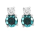 1/2 Ctw Blue Diamond Studs 14k White Gold