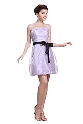 Spaghetti Strap  Short Organza Party Dress/Mini Dress  With a Bow(s)