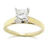 1.50ct Certified Princess-Cut Diamond Engagement Ring In Gold. Size 7