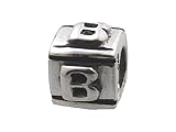 Zable(tm) Sterling Silver Block B-Letter Bead / Charm