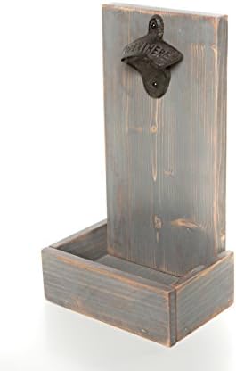 Rustic Gray Bottle Opener with Cap Catcher