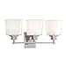 Berwick 3-Light Vanity Light - Polished Chrome Finish with Clear/Frosted Glass Shade