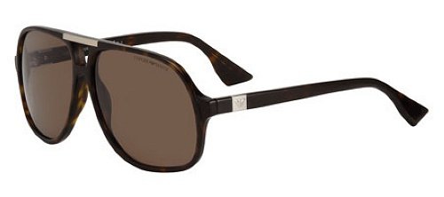Emporio Armani Men's 9696 Black Frame/Grey Lens Plastic Sunglasses