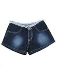 Girls Denim Shorts w/ Fringed Waist