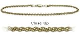 10 K Yellow Gold Wheat Style 10 Inch Anklet