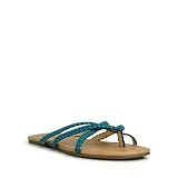 Blue Braided Slide Flat Sandal
