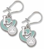 Boston Celtics 1/2 I Heart Logo Enamel Dangle Earrings - Sterling Silver Jewelry