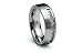 Stainless Steel Ring Slight Dome Center with CZ Satin High Polish 8mm