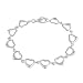 Sterling Silver Open Heart Link Bracelet, 7