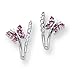 14k White Gold Diamond and Pink Sapphire Butterfly title=