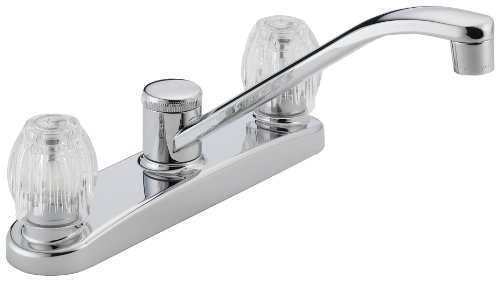Peerless P220LF Two Handle Kitchen Faucet with Acrylic Handles, Chrome