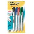 Mark-it Retractable Permanent Markers, Assorted Four Colors, 4/Set