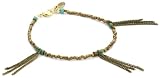 Ettika Brass Bead and Chain Anklet Hishi Turquoise Nugget Accent Beads