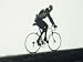 Blurry Image of a Man on a Bicycle Riding up a Slight Incline Art Photographic Poster...