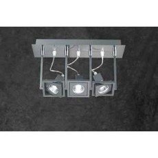 Three Square Light Line Voltage Semi Flush-Mount Track Ceiling Light by PLC Lighting