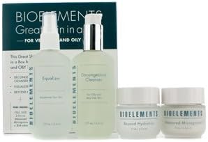 Bioelements Great Skin In A Box (Very Oily & Oily Skin): Decongestant Cleanser + Equalizer + Measured Micrograins + Beyond Hydration 4pcs