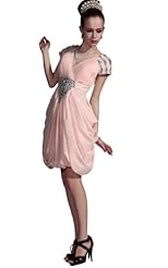 A-line Sleeveless Knee Length Chiffon/Velvet Applique Beaded Sequined Ruched Homecoming Dress/Prom Dress/Party Dress 