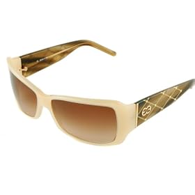Escada Sunglasses SES 072s 3G8 Shiny Beige with Gold Temple Design
