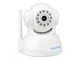 Original WiFi WLan zwei-Wege Audio Professionell Pan(270°) Tilt(120°) IP Kamera Weiß mit eingebautem Mikrophon, Motion Detection Alarm und I/O Alarm, unterstützt DNS Service