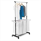 Honey-Can-Do SRT-01237 Adjustable Height Laundry Center, Chrome/Black/White