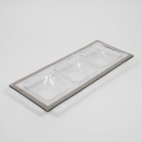 Annieglass Three-Section Tray - Roman Antique (Platinum)