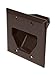 DATA COMM Electronics 45-0002-BR 2-Gang Recessed Low Voltage Cable Plate - Brown