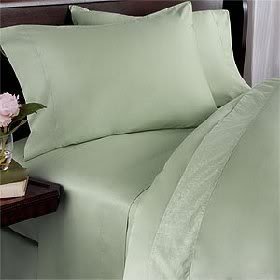 800 Thread Count Egyptian Cotton 800TC Twin Extra Long Sheet Set, Twin XL, Sage Solid 800 TC